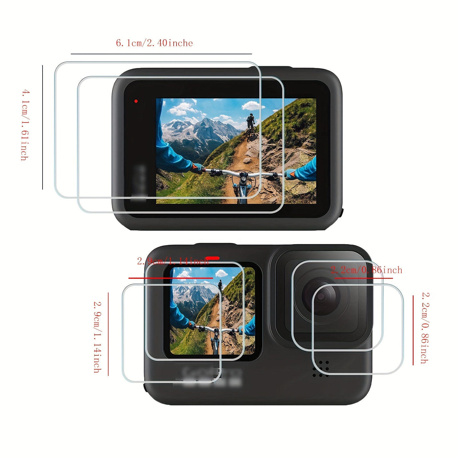3in1 GoPro Hero 10 9 Tempered Glass Protector Cover Black Protection Camera  Lens Screen Gopro9 Protective Film Accessories