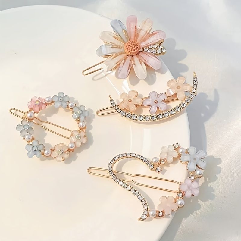 1 Pcs Or 1 Set New Women Shining Crystal Rhinestone Luxury Hair Clips Girls  Hairpins Hair Accessories Headwear Girls Fashion Gift Ornament | Shop Now  For Limited-time Deals | Temu
