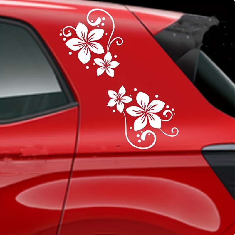

Flowers With Dots Car Sticker Decal For Windshield Tailgate Bumper Hood Auto Vehicle Suv Vinyl Decor