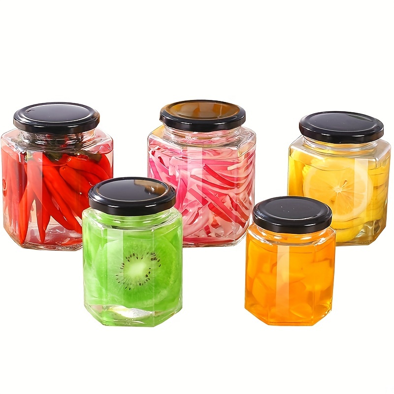 Glass Dried Fruit Storage Bottle Household Transparent with Lid Kitchen  Food Storage Jar Pickle Jar (A)