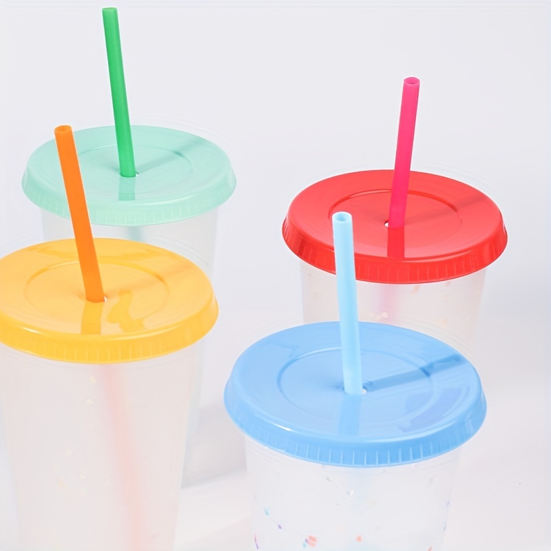 23.6oz Color Changing Cups with Lids and Straws Plastic Cups Reusable  Tumbler with Lid and