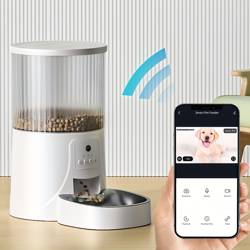 ROJECO Automatic Cat Feeder Pet Smart Cat Food Kibble Dispenser Remote –  TekDukan
