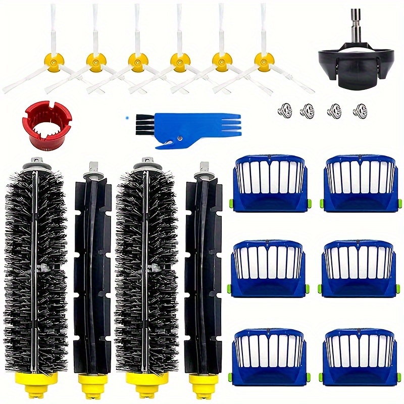  Piezas de repuesto para iRobot Roomba serie 600 610 620 650 675  677 692 671 694 691 Series Kit de accesorios de aspiradora: incluye 6  cepillos laterales, 3 filtros, 1 rueda