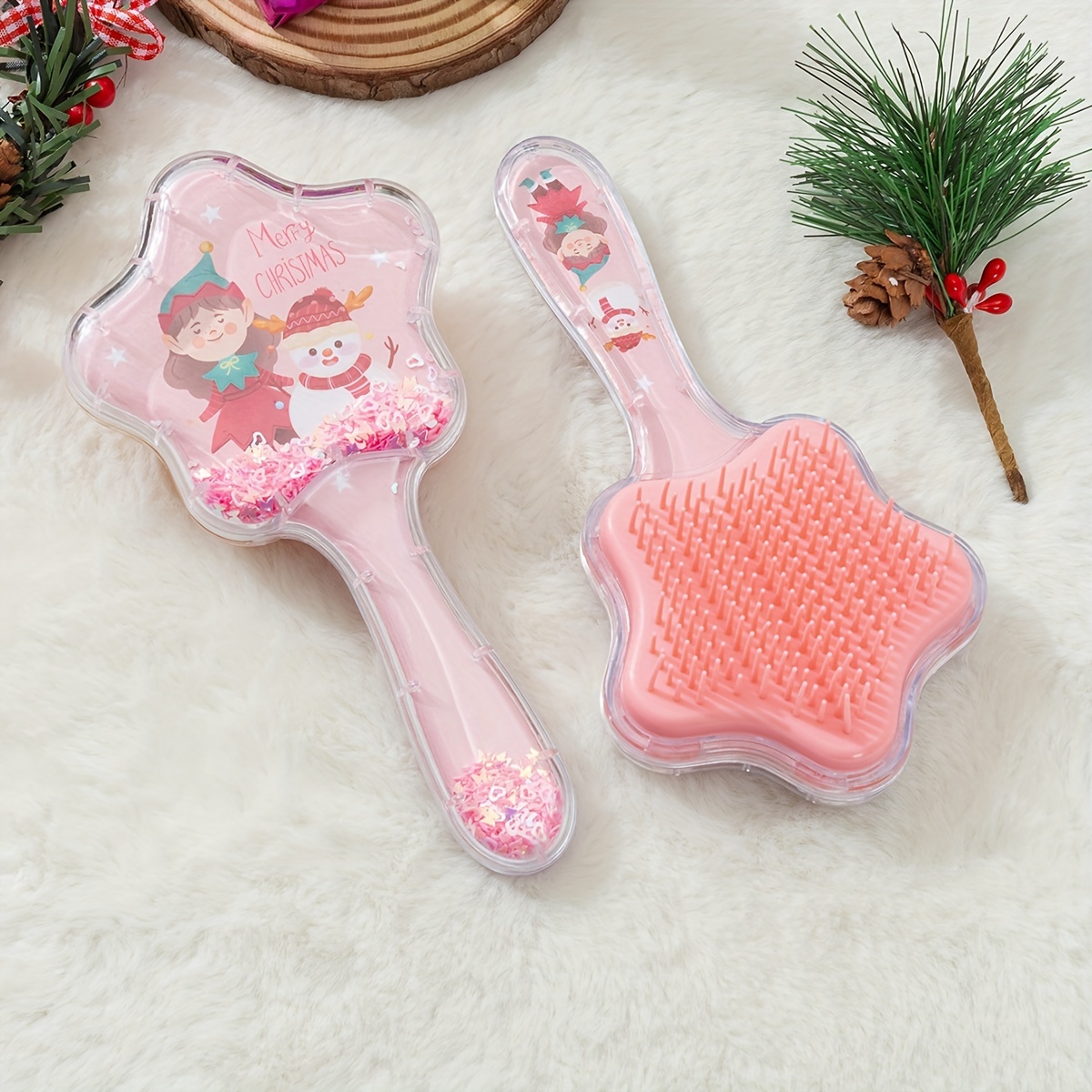 Cute Girly Pattern Air Cushion Comb Detangling Hair Brush - Temu