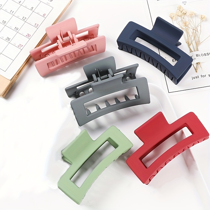 Multicolor Large Thick Acrylic Hair Clip Rectangle Hairclip Long Hair Resin Claw Clips Nonslip Jaw Clips