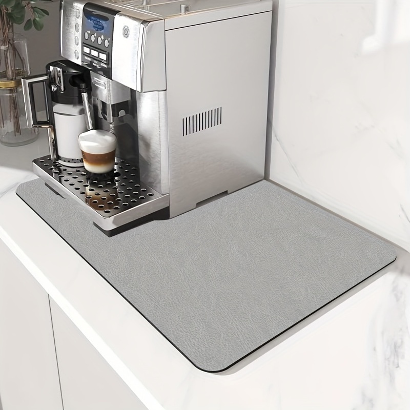 Coffee Station Accessory Rubber Spill Mat for Countertops Grey