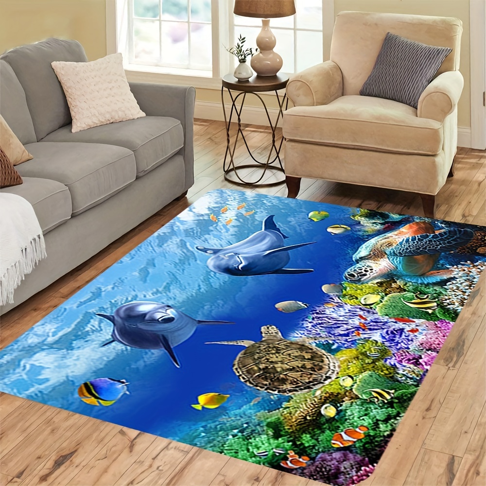 Underwater World Children's Room Carpet Non slip Ocean Fish - Temu
