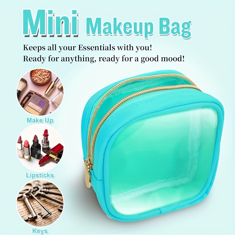 Nylon Mini Makeup Bag for Purse, Preppy Small Cute Makeup Bag Cosmetic  Zipper Pouch Purse, Waterproof Travel Coin Pouch Sanitary Napkin Storage  Bag