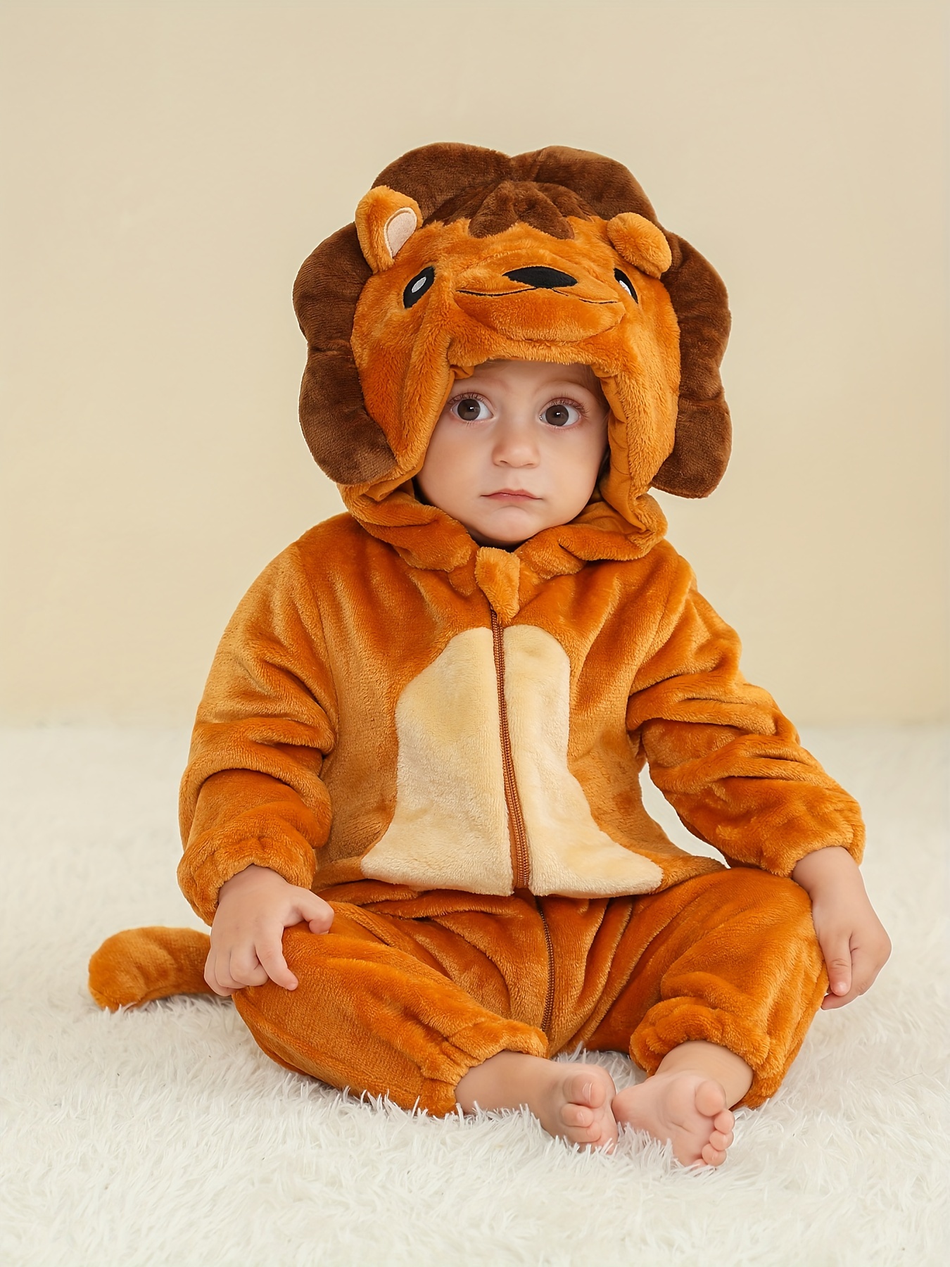 Cute Animal Onesies Babies Hooded Zipper Homewear Halloween - Temu