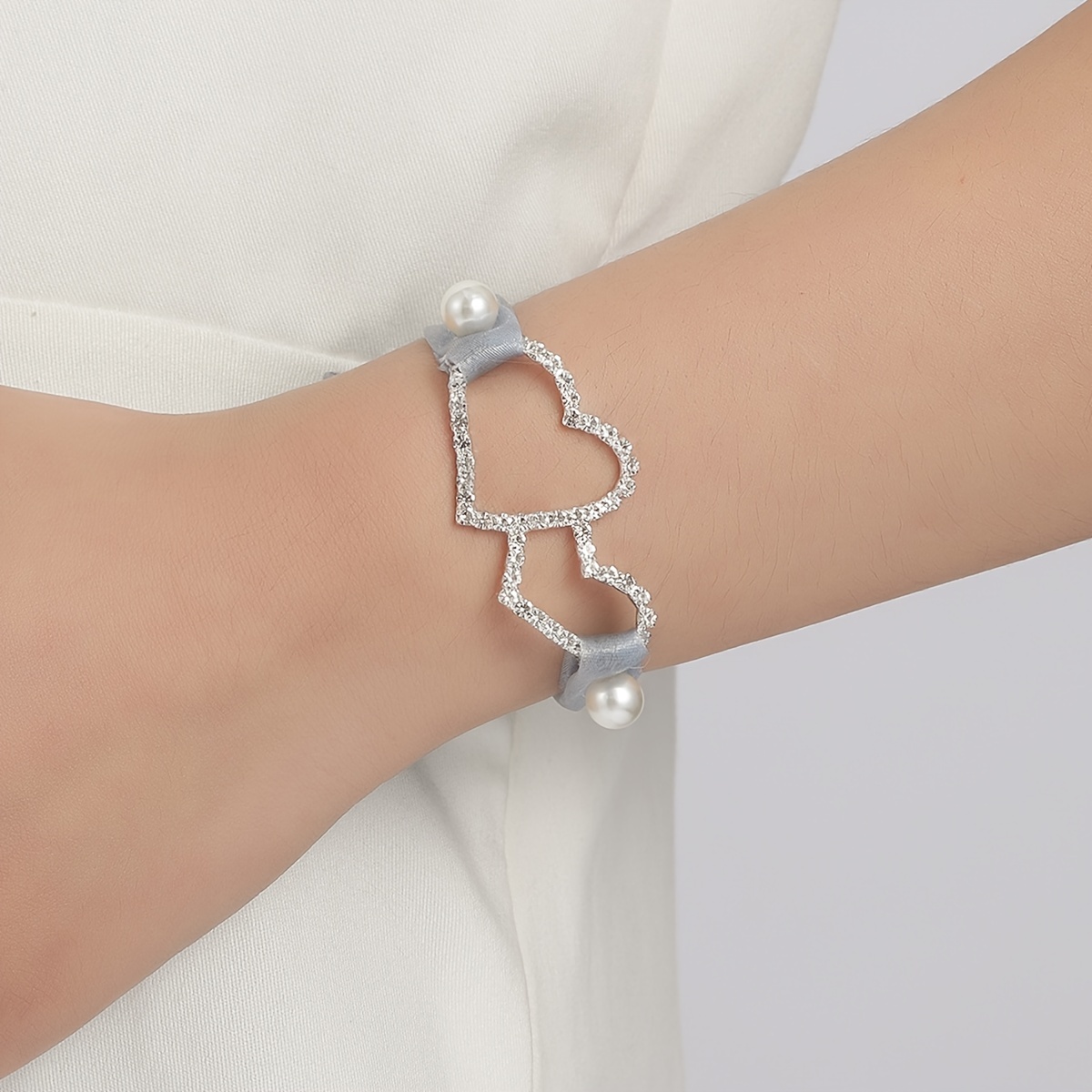 Crystal Love Bracelet Bridesmaid Bow Knot Ribbon Bracelet