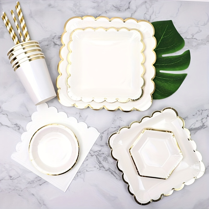 Large White Disposable Paper Plates Perfect For Desserts - Temu