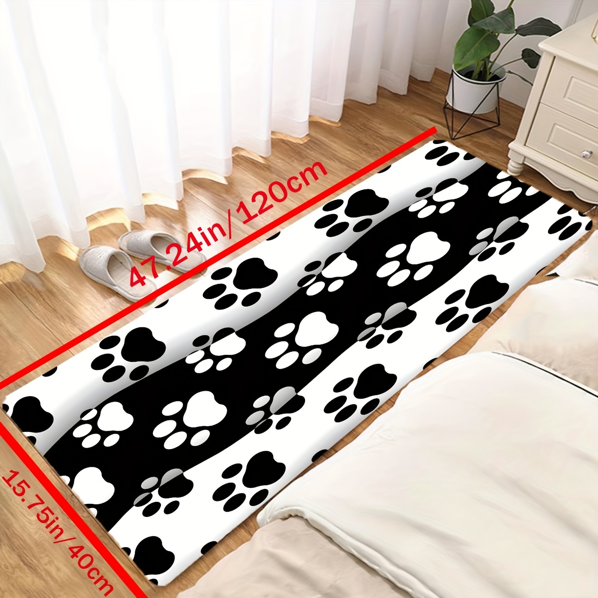 Car Printed Kitchen Rugs, Kawaii Cartoon Pets Absorbent Non Slip