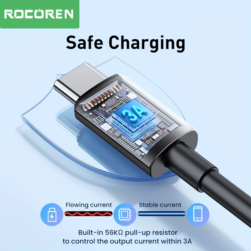 Rocoren Usb C Type C Cable Usb Pd 3.0 Fast Charging Charger - Temu
