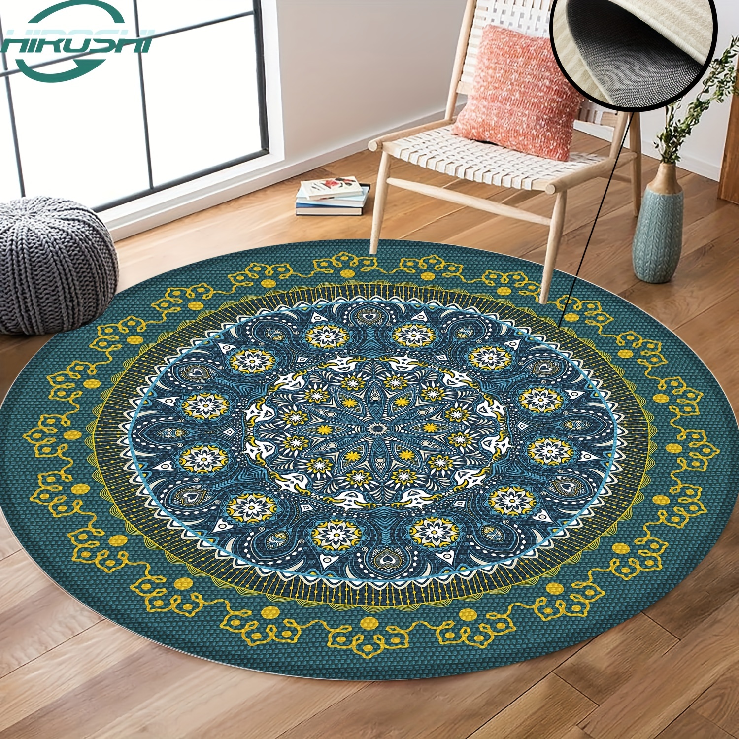 1pc Vintage Persian Floral Floor Mat Para Dormitorio - Temu