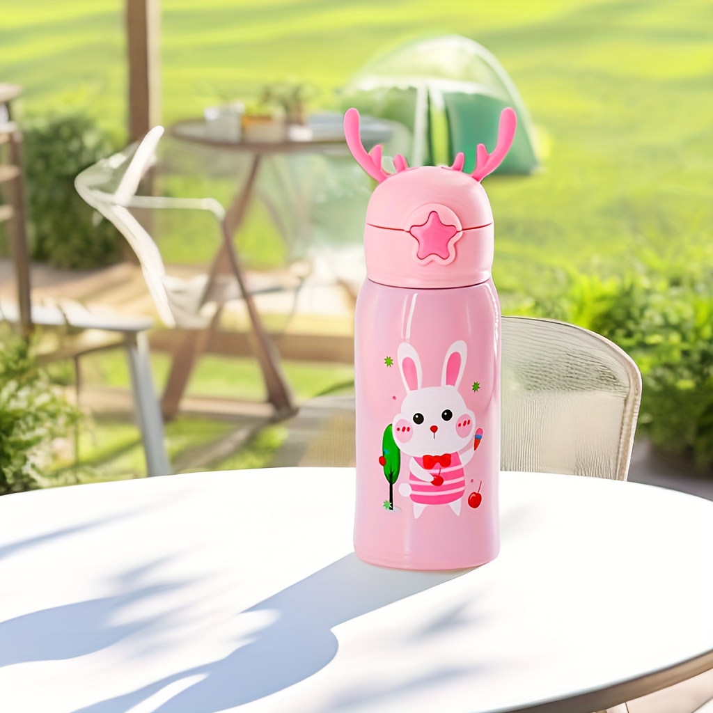 Botella de agua de unicornio para niños, termo con tapa, botella con  purpurina brillante, taza de acero inoxidable, botella al vacío, regalo de