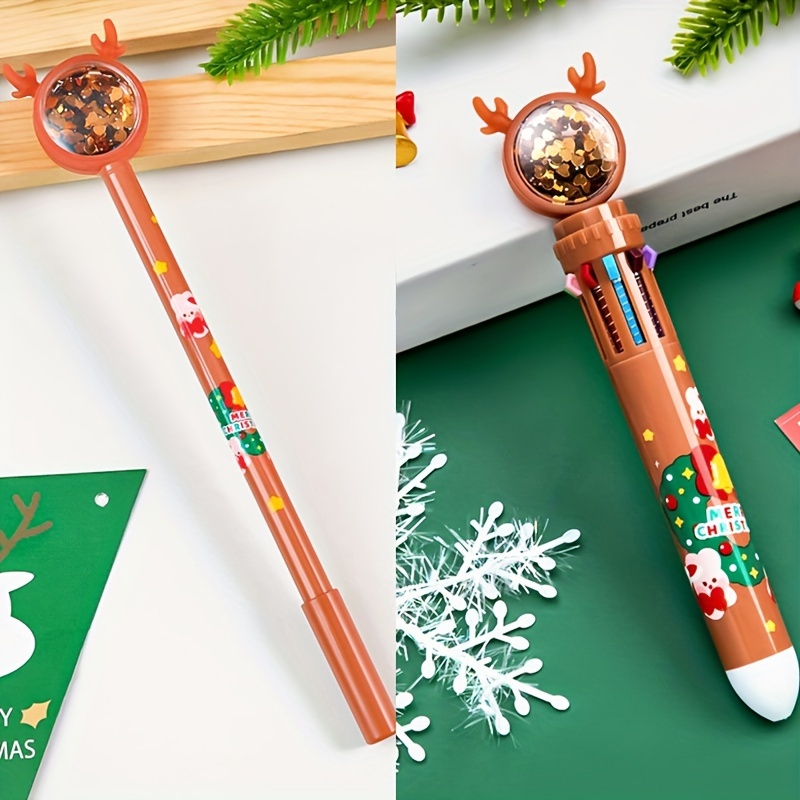 1pc Christmas Gift Ballpoint Pen For Students Children, Colorful