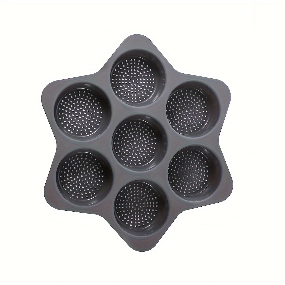 8 Holes Hamburger Bun Pans for Baking Mesh Silicone Bread Pans for Baking Non Stick Perforated Baking Molds, Black