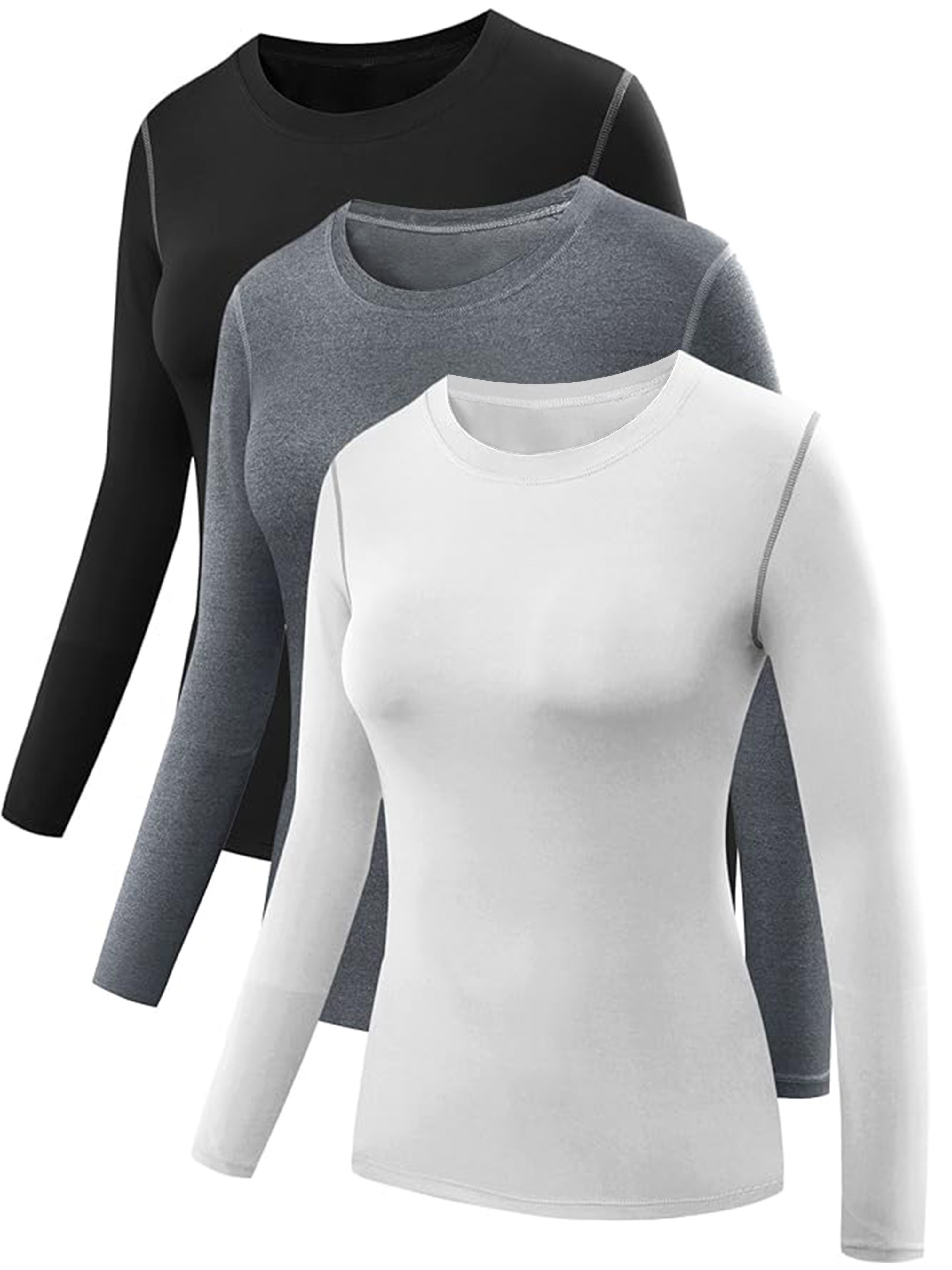 Yoga Long Sleeve Sports Tops Round Neck Running Fitness T-Shirt