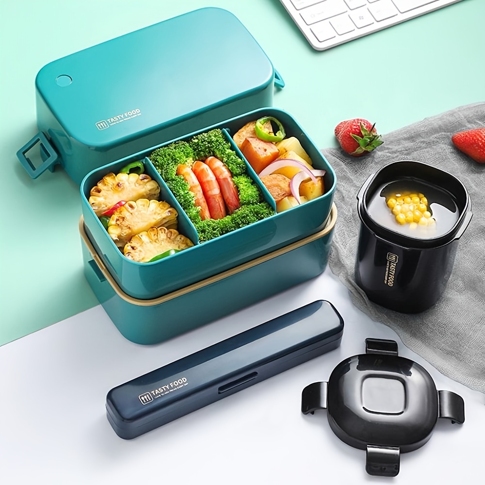 Portable 3 layer Japanese Lunch Box With Utensils Keep Food - Temu