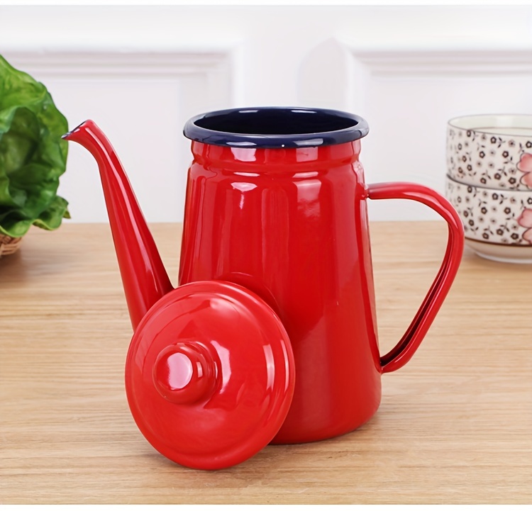 1pc retro thickened enamel tea kettle 1 1l enamel coffee kettle oil kettle kettle enamel kettle enamel kettle milk tea kettle cooling kettle   drinkware home kitchen items back to school supplies details 3