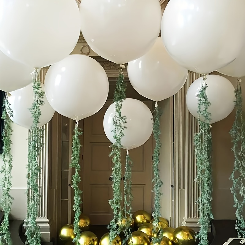 Décoration de salle anniversaire, ballons latex 40 ans blanc et or