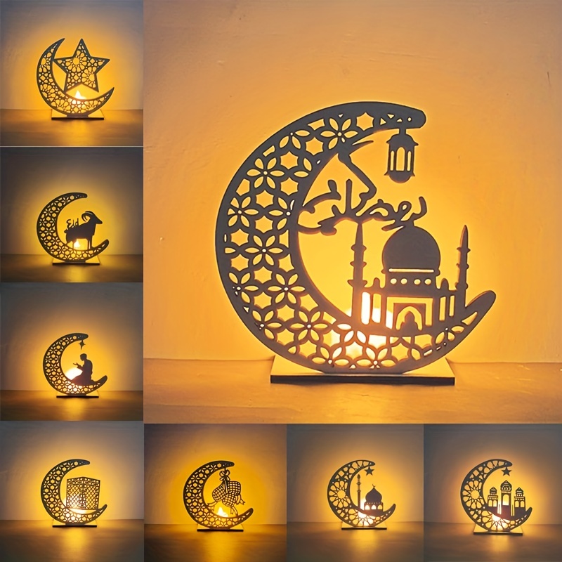 Eid Mubarak Ramadan Lamp Moon LED String Light Muslim Islam Home Decor  Ornaments