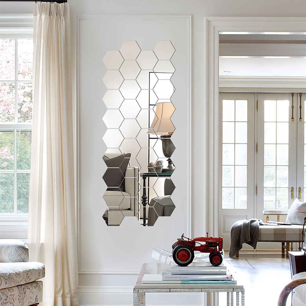 Elegant Silver Mirror Decorative Strips For Home Art Wall - Temu