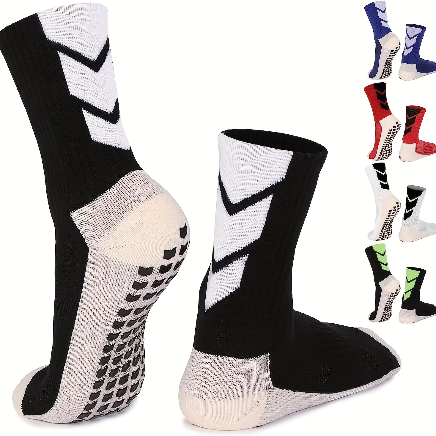 MIHAIR Men's Grip Soccer Socks Anti Slip Athletic Socks Non Slip