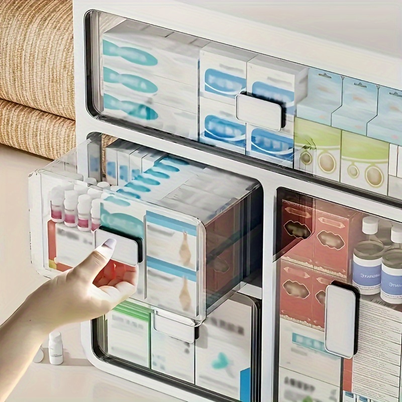 Family Medicine Storage Box, Plastic Pills Box, Household Portable Storage  Box For Sundries, Household Storage Organizer For Bedroom, Bathroom,  Office, Desk - Temu