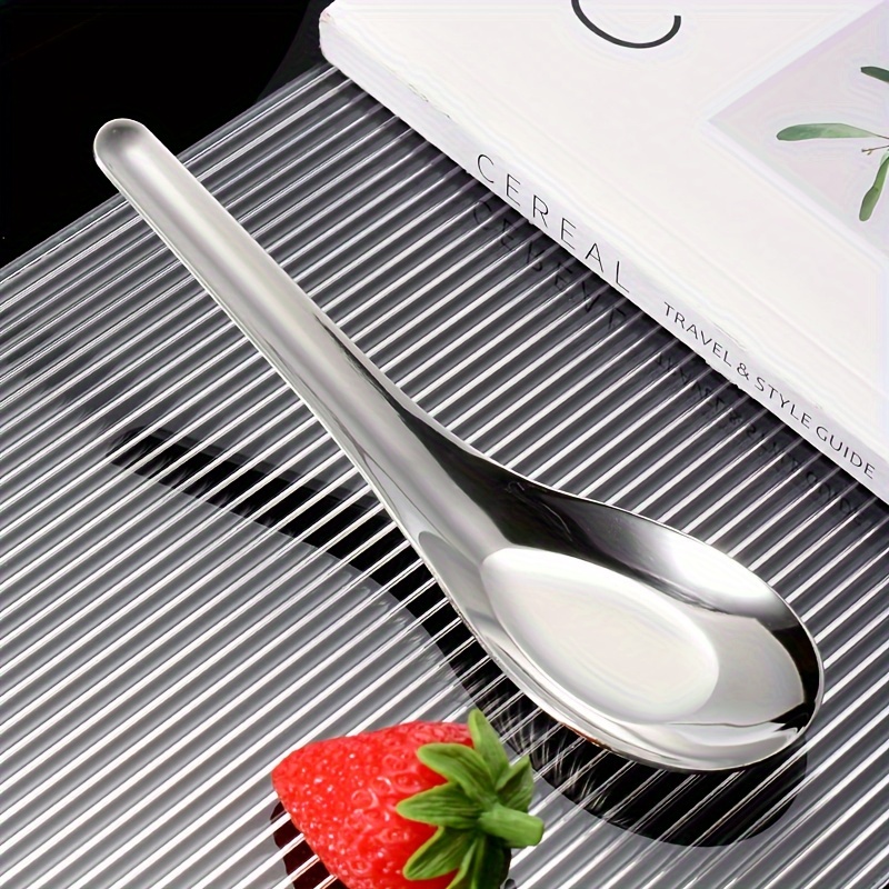 304 Stainless Steel Thickened Soup Spoon Flat Bottom Large