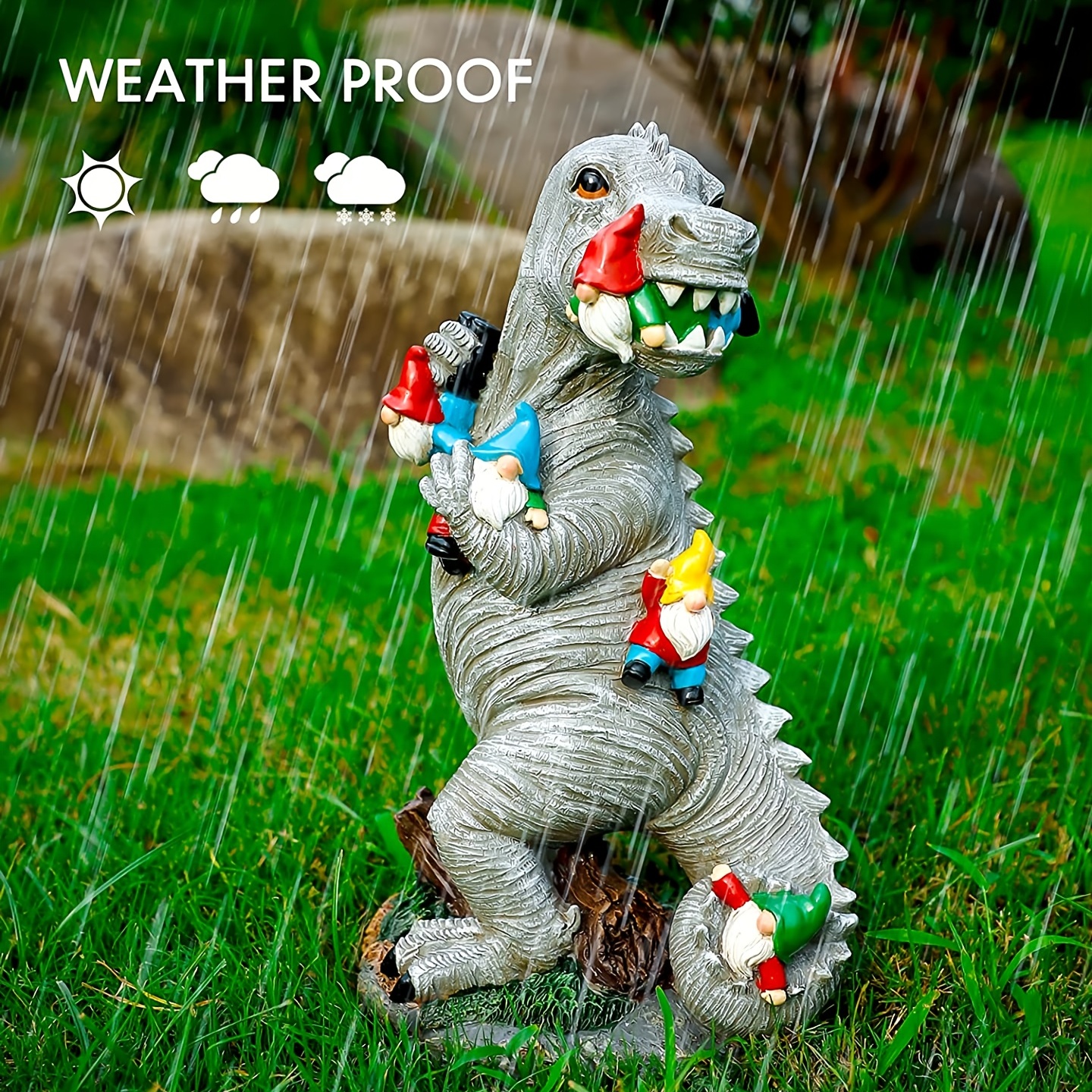 Cubilan Garden Gnome Statues Outdoor Decor, 14 in. Dinosaur Art Outdoor for  Fall Winter Garden Decor, Patio, Lawn B08RW36H21 - The Home Depot