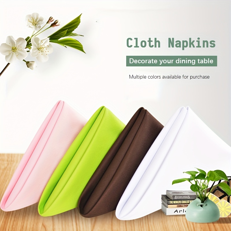 12Pcs Table Napkins 30x30cm Square Satin Fabric Napkin Cloth Pocket  Handkerchief for Wedding Birthday Home Party Napkins Cloth