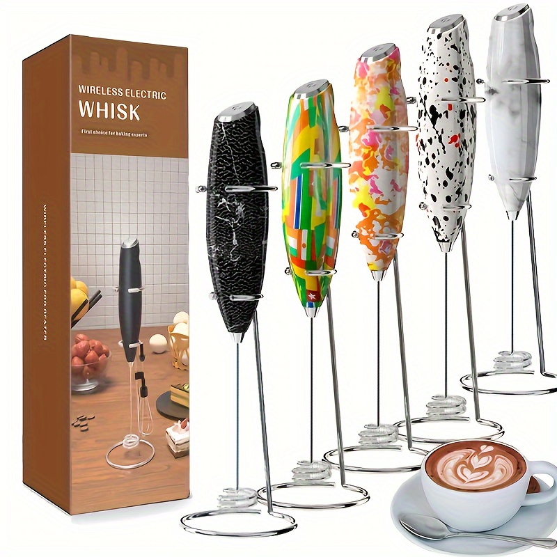 Milk Frother Coffee Portable & Compact Handheld Foam Maker Lattes Electric  Whisk