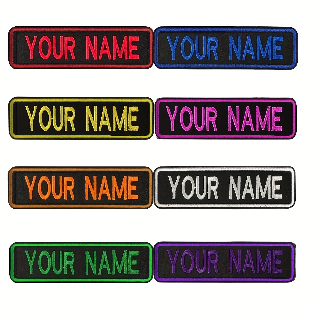 Custom Name Patch Embroidered Tag Hook Loop And Iron On Size - Temu