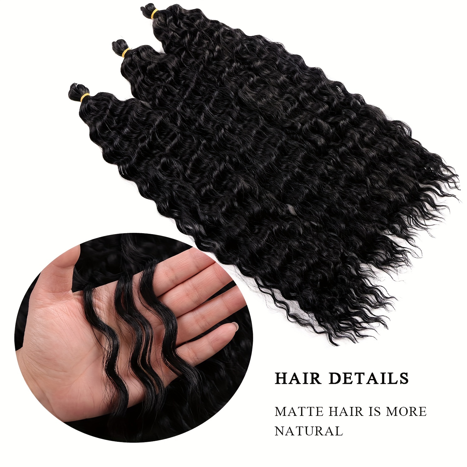 Extension 3bundles Deep Wave Attachment/ Curly Hair Crochet