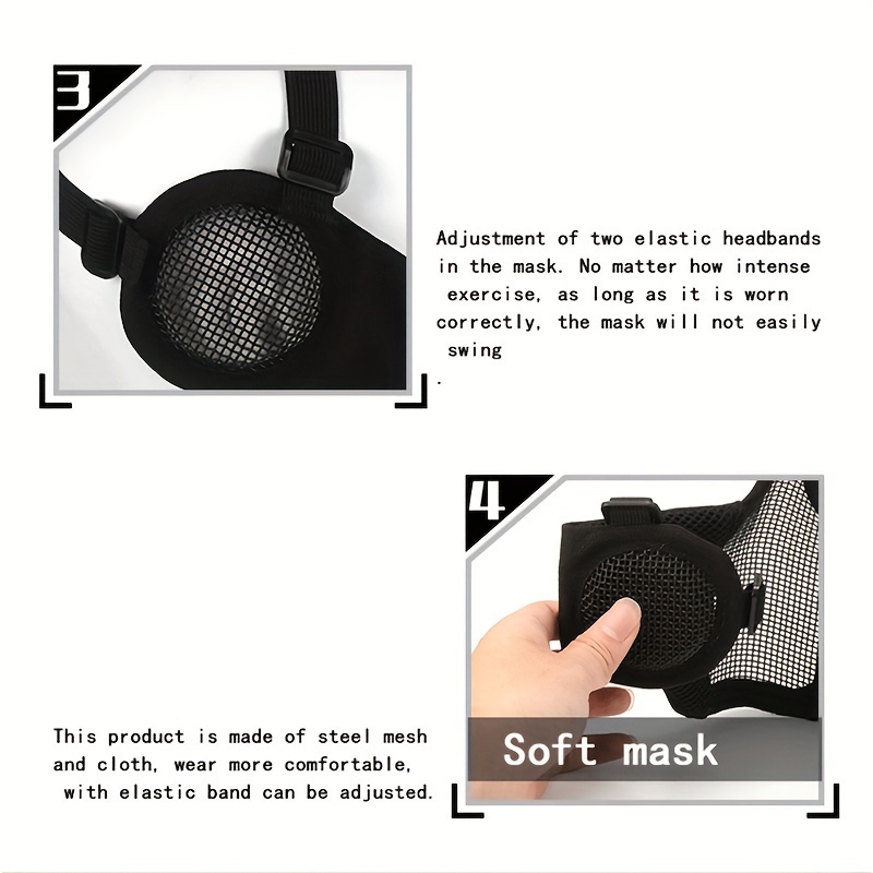Máscara Airsoft Plegable Con Protección Para Los Oídos - Temu
