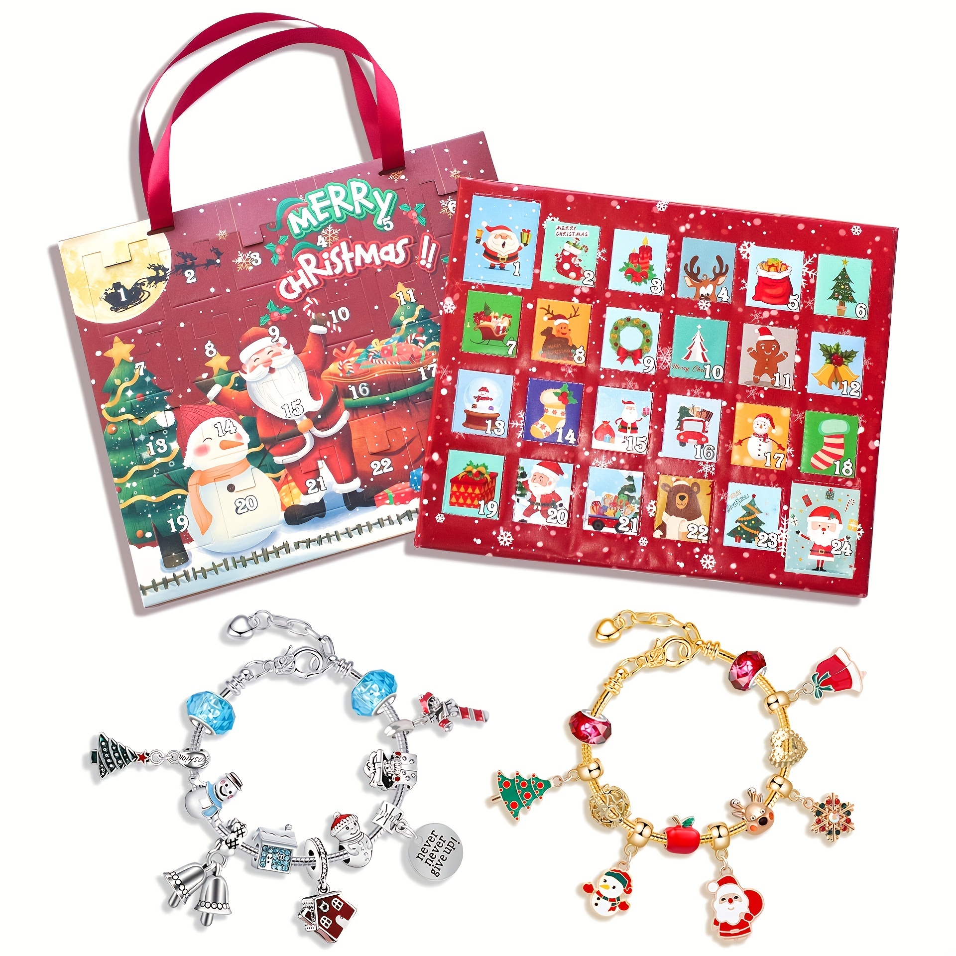 Diy Christmas Bracelet Making Kit With Alloy Christmas - Temu