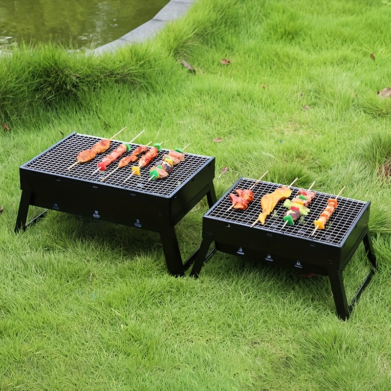 SA Products Parrilla plegable de carbón – Mini barbacoa portátil de mesa –  Gran barbacoa plegable para jardín, fiesta, festivales, picnic, senderismo