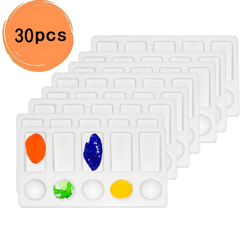6 Pack Paint Tray Palettes, Plastic Paint Pallet for Kids Art Painting  Palette for Painting or DIY Craft Class, White