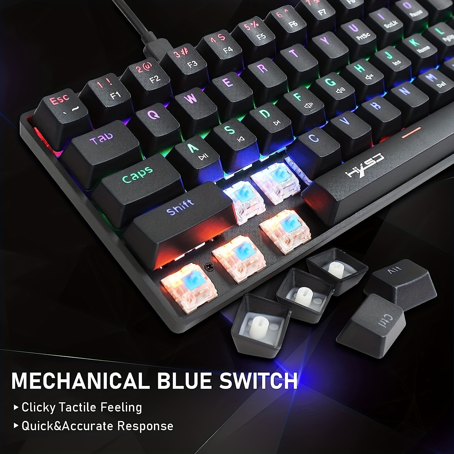 Wireless Gaming Keyboard and Mouse, 104 Keys Mechanical Keyboard Mice  Combo, Anti-Ghosting Ergonomic Rechargeable W/ 2.4G Wireless Receiver, RGB  LED Backlight for Windows Computer PC Gamer 