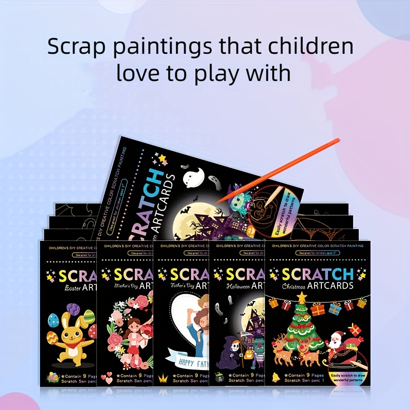 ArtCreativity 48 Pack Easter Scratch Art Set for Kids, Set of 48