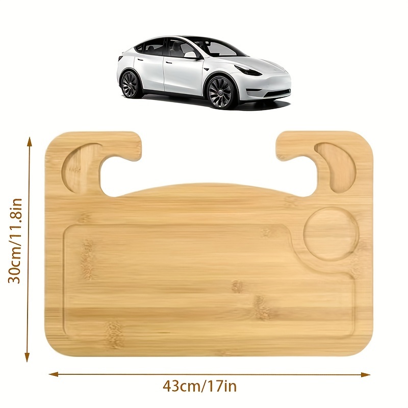  Steering Wheel Tray Double Sided Bamboo Car Laptop