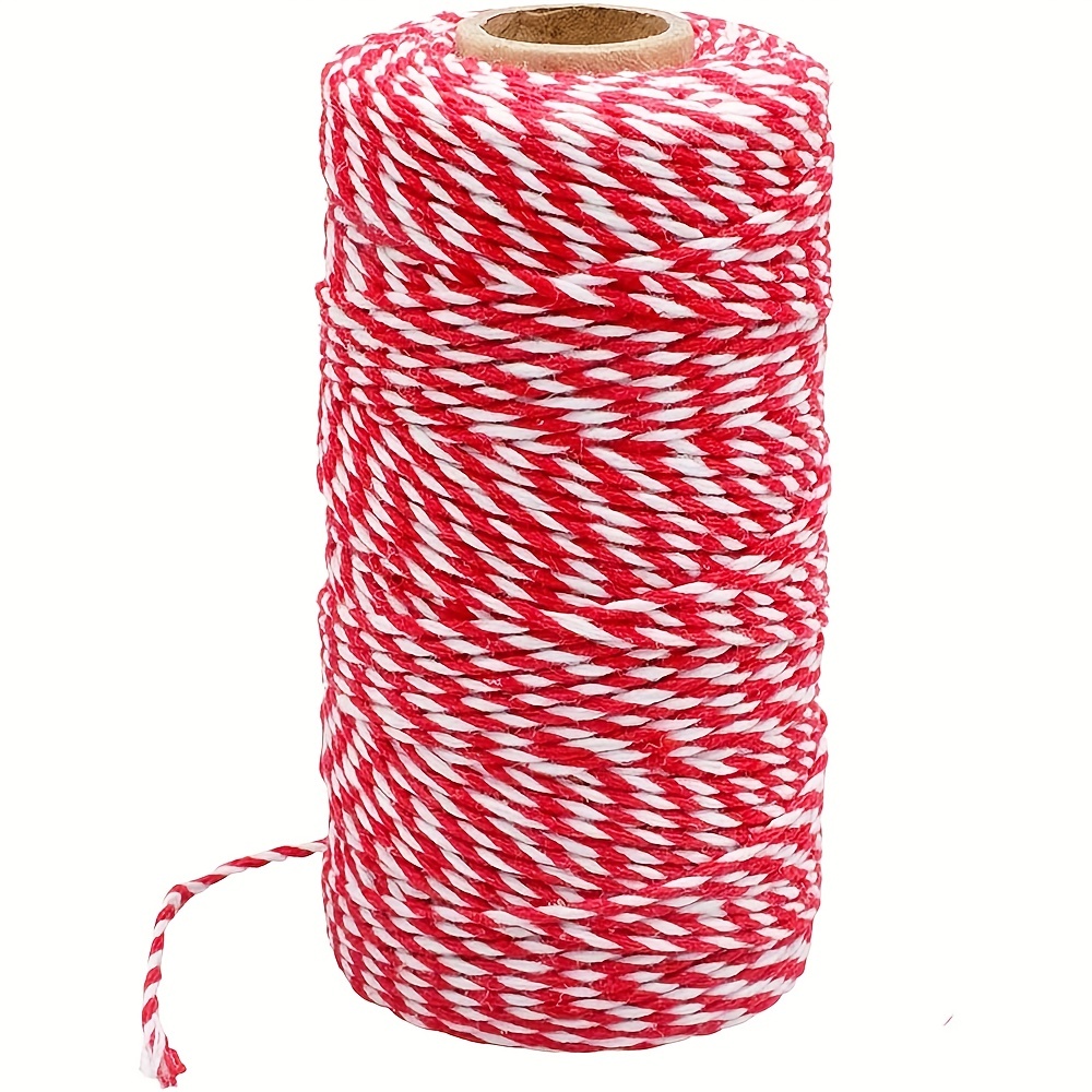 Long Red And White Gift Twine Cotton Baking Twine Craft - Temu Canada