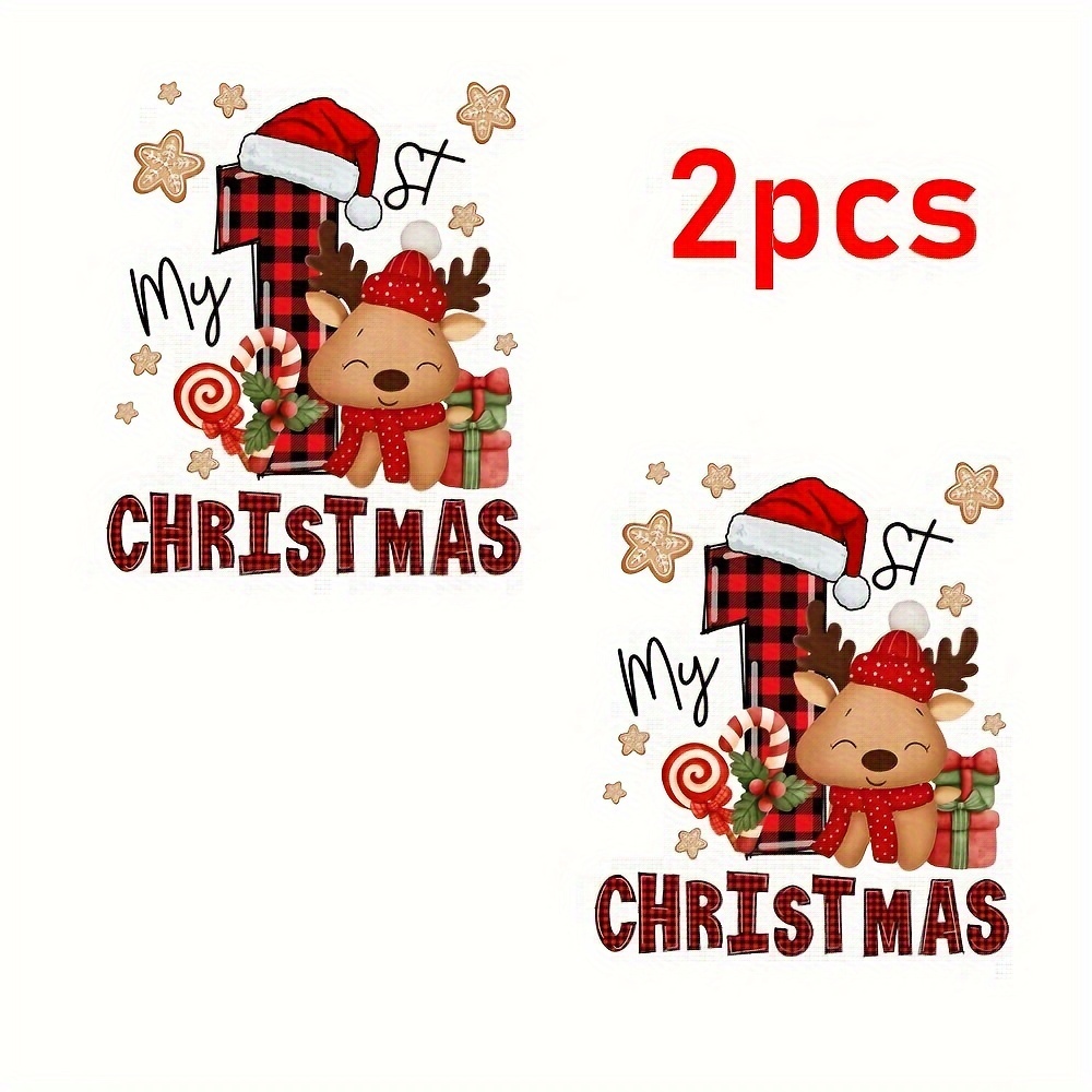 Christmas Iron on Patches for Clothes HTV Heat Transfer Vinyl Christmas Iron  on Transfers Stickers Christmas