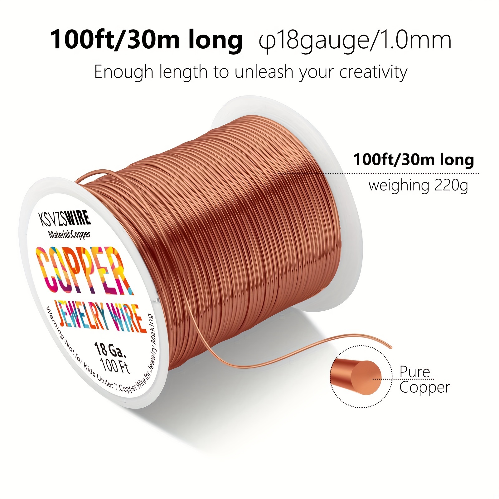 Copper Wire for Jewelry Making 1.0 mm