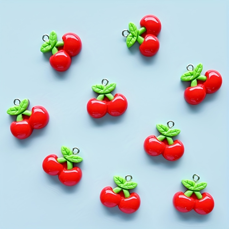 45pcs Fruit Charms Enamel Peach Grape Orange Cherry Persimmon Banana Strawberry Charm Pendant for Jewelry Making,Temu