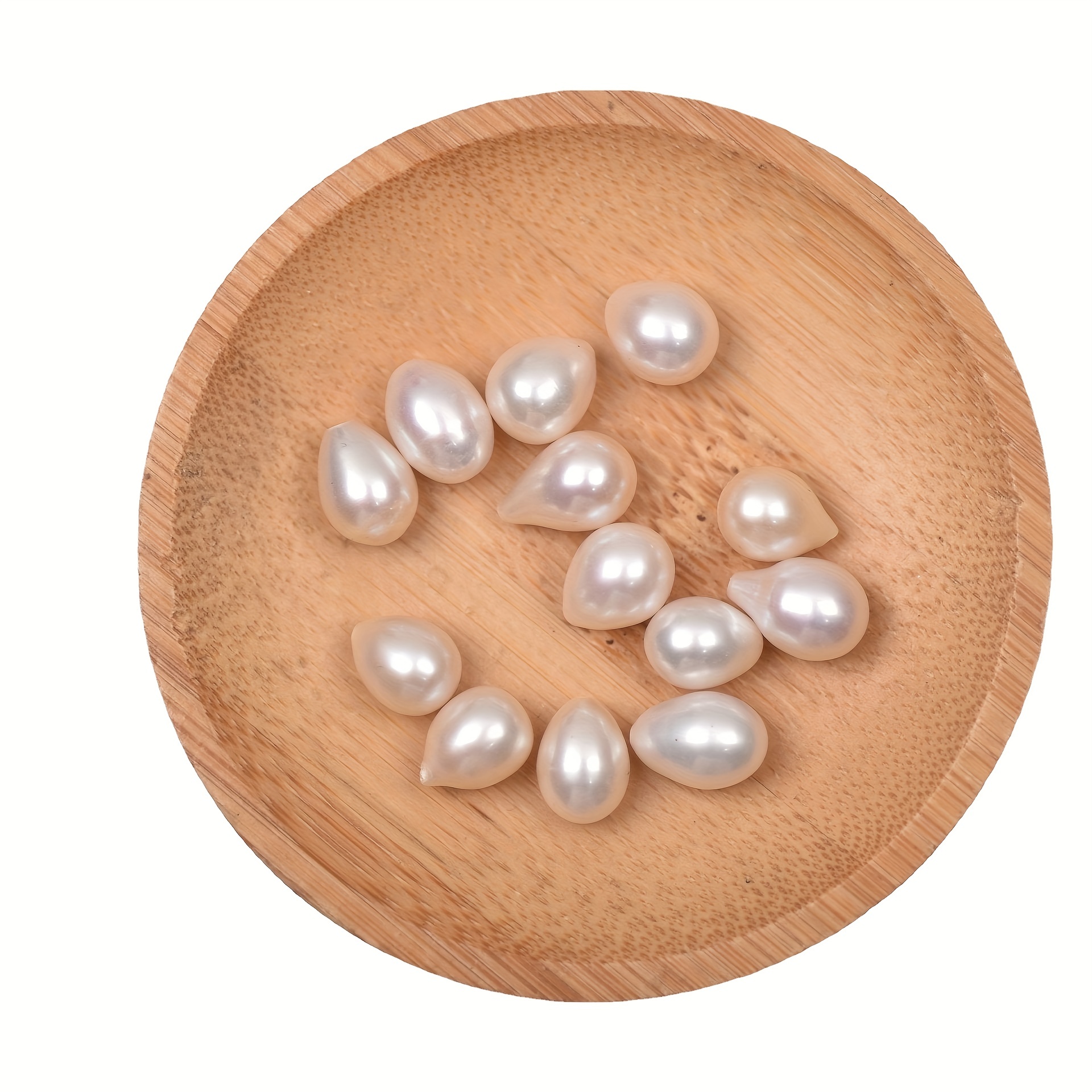 Perlas planas para manualidades, 1.76 oz de color amarillo marfil AB medias  perlas para manualidades, tamaño mixto de 3/4/5/6/8/0.394 in, cuentas de