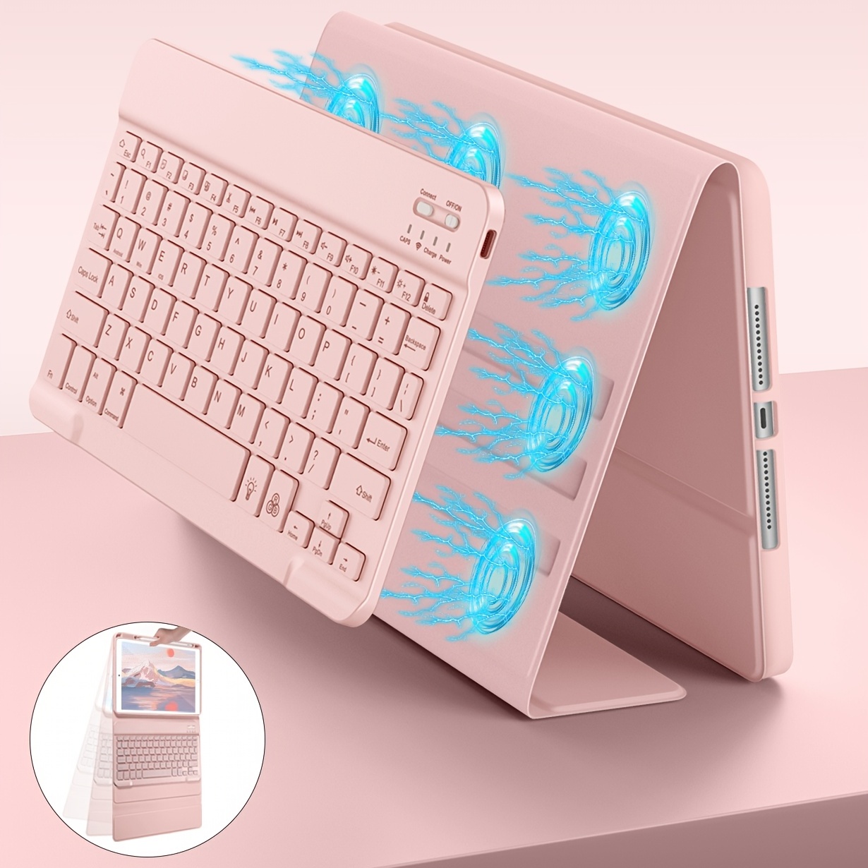  Wireless Bluetooth Mouse with iPad Keyboard Case for