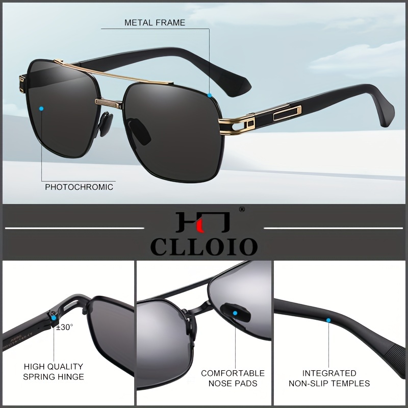 1pc Mens Clloio Photochromic Sunglasses Polarized Driving