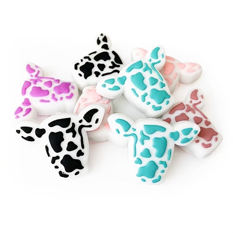 Cow Silicone Focal Beads Silicone Shaped Beads Cow Printed - Temu